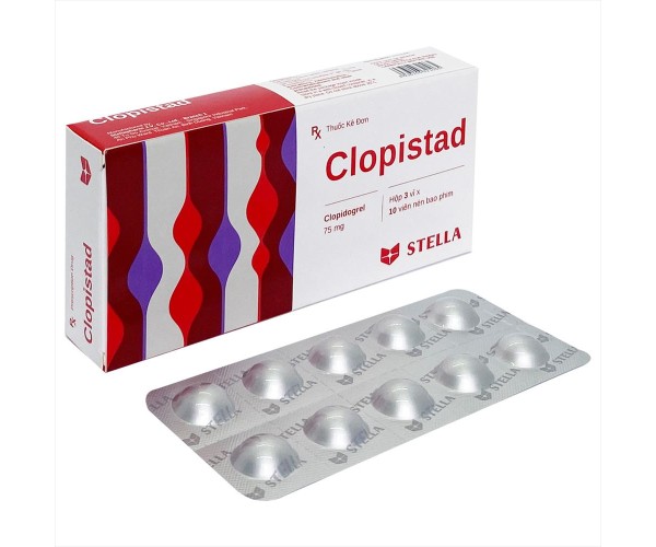 Thuốc ngừa đột quỵ Clopistad 75mg (3 vỉ x 10 viên/hộp)